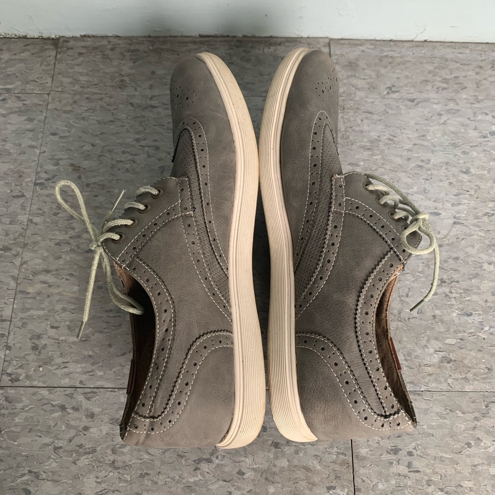 Steve Madden Mens RANNEY Gray Lace Up Wingtip Oxford Sneaker Shoes Size 13 - Picture 4 of 13